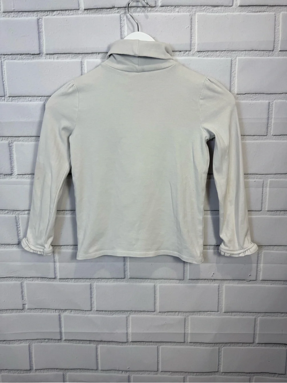 Gymboree Girls White Mock Neck Long Sleeve Top | Gold Button Detail | Size 10